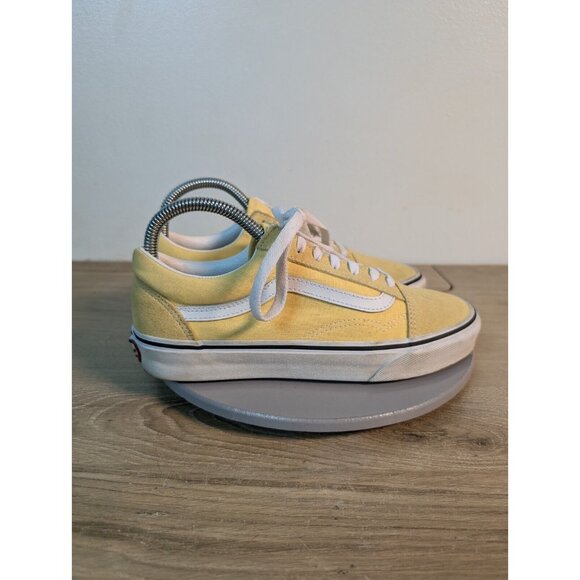 Vans Shoes Mens 6 / Womens 7.5 Old Skool Skateboarding Low Yellow Suede - Picture 4 of 10